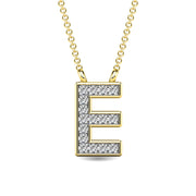 Diamond 1/20 Ct.Tw. Letter E Pendant in 10K Yellow Gold""