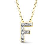 Diamond 1/20 Ct.Tw. Letter F Pendant in 10K Yellow Gold""