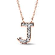 Diamond 1/20 Ct.Tw. Letter J Pendant in 10K Rose Gold""