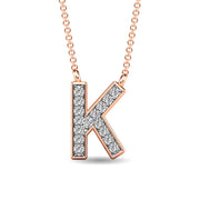Diamond 1/20 Ct.Tw. Letter K Pendant in 10K Rose Gold""