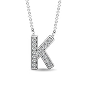 Diamond 1/20 Ct.Tw. Letter K Pendant in 10K White Gold""