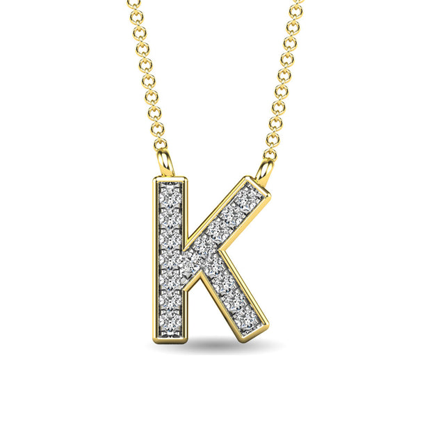 Diamond 1/20 Ct.Tw. Letter K Pendant in 10K Yellow Gold""