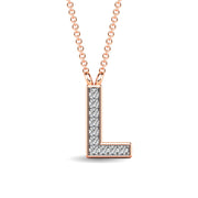Diamond 1/20 Ct.Tw. Letter L Pendant in 10K Rose Gold""