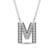 Diamond 1/20 Ct.Tw. Letter M Pendant in 10K White Gold""