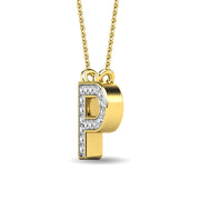 Diamond 1/20 Ct.Tw. Letter P Pendant in 10K Yellow Gold""