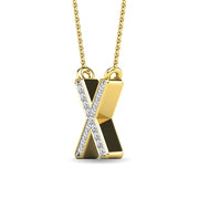 Diamond 1/20 Ct.Tw. Letter X Pendant in 10K Yellow Gold""