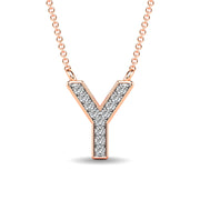 Diamond 1/20 Ct.Tw. Letter Y Pendant in 10K Rose Gold""