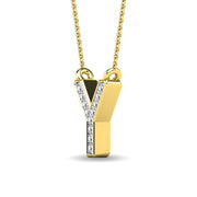 Diamond 1/20 Ct.Tw. Letter Y Pendant in 10K Yellow Gold""