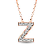 Diamond 1/20 Ct.Tw. Letter Z Pendant in 10K Rose Gold""