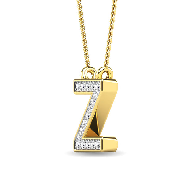 Diamond 1/20 Ct.Tw. Letter Z Pendant in 10K Yellow Gold""