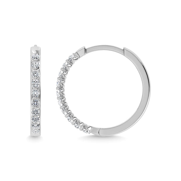 Diamond 1 Ct.Tw. Hoop Earrings in 14K White Gold