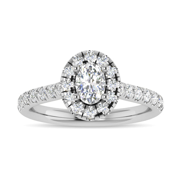 Diamond 1 Ct.Tw. Oval Shape Engagement Ring in 10K White Gold