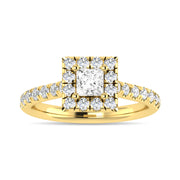 Diamond 1 Ct.Tw. Princess Shape Engagement Ring in 10K Yellow Gold