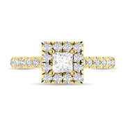 Diamond 1 Ct.Tw. Princess Shape Engagement Ring in 10K Yellow Gold