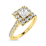 Diamond 1 Ct.Tw. Princess Shape Engagement Ring in 10K Yellow Gold