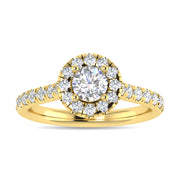 Diamond 1 Ct.Tw. Round Shape Engagement Ring in 14K Yellow Gold