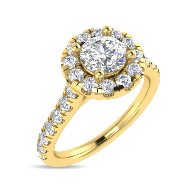 Diamond 1 Ct.Tw. Round Shape Engagement Ring in 14K Yellow Gold