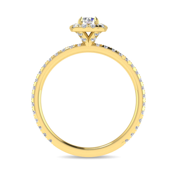 Diamond 3/4 Ct.Tw. Cushion Shape Engagement Ring in 10K Yellow Gold