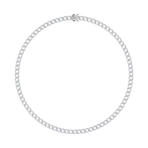 Diamond 7 5/8 Ct.Tw. Cuban Necklace in 14K White Gold