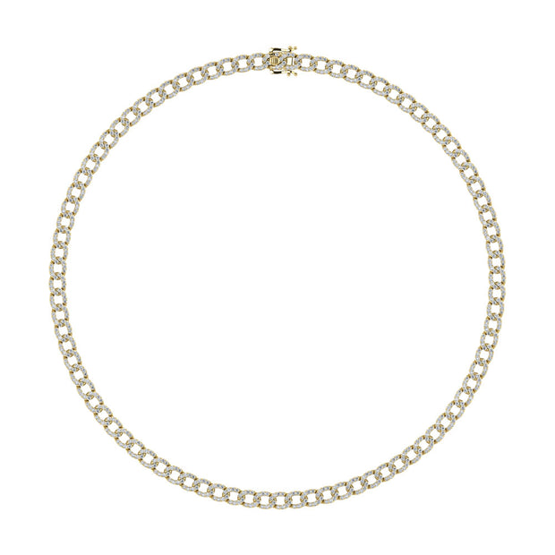 Diamond 7 5/8 Ct.Tw. Cuban Necklace in 14K Yellow Gold