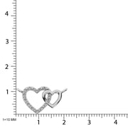 Diamond 1/20 Ct.Tw. Double Heart Pendant in Sterling Silver