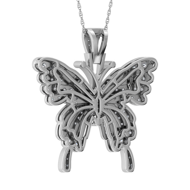 Diamond 1 Ct.Tw. Butterfly Pendant in 10K White Gold