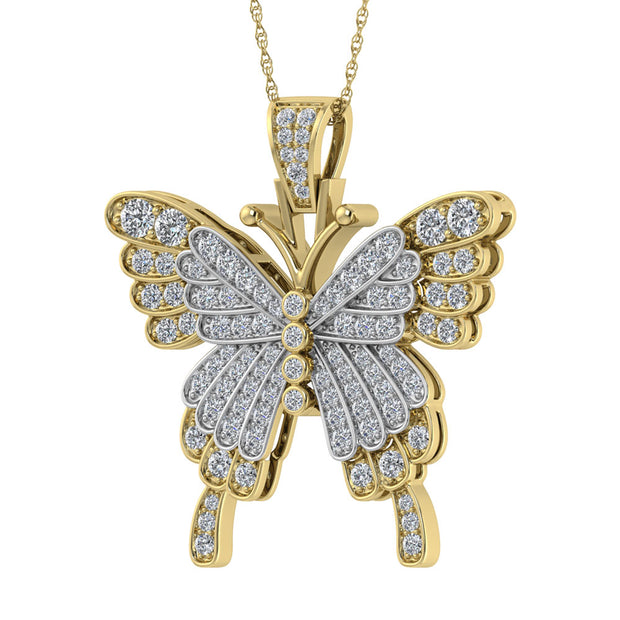 Diamond  5/8 Ct.Tw. Butterfly Pendant in 10K Two Tone