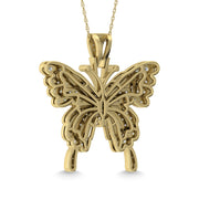 Diamond  5/8 Ct.Tw. Butterfly Pendant in 10K Two Tone