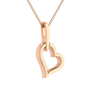 10K Rose Gold 1/10 Ct.Tw. Diamond Heart Pendant