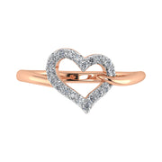 10K Rose Gold 1/6 Ct.Tw. Diamond Heart Ring