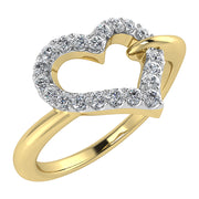 10K Yellow Gold 1/6 Ct.Tw. Diamond Heart Ring
