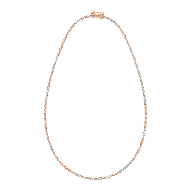 14K Rose Gold 5 3/4 Ct.Tw. Diamond Fashion Necklace (13 inches + 3 inches extender chain)