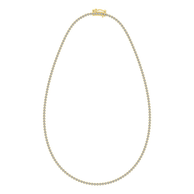 14K Yellow Gold 4 1/6 Ct.Tw. Diamond Fashion Necklace (13 inches + 3 inches extender chain)