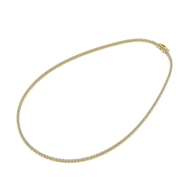 14K Yellow Gold 4 1/6 Ct.Tw. Diamond Fashion Necklace (13 inches + 3 inches extender chain)