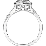 14K White Gold 1/2 Ct.Tw. Diamond Pear Shape Engagement Ring