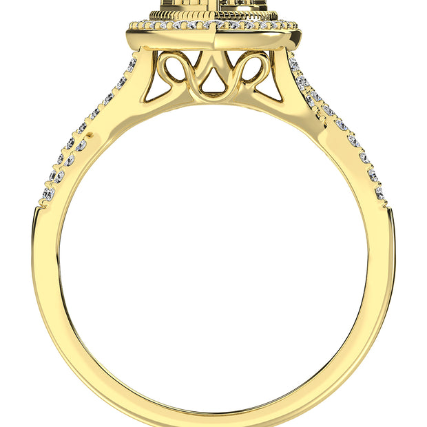 14K Yellow Gold 1/2 Ct.Tw. Diamond Pear Shape Engagement Ring