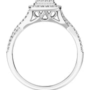 14K White Gold 1/2 Ct.Tw. Diamond Pear Shape Engagement Ring