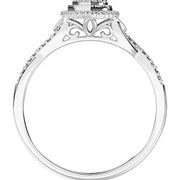 10K White Gold 1/2 Ct.Tw. Diamond Pear Shape Engagement Ring