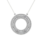 14K White Gold 1/2 Ct.Tw. Open Circel Fashion Necklace