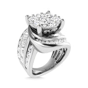Diamond 4 Ct.Tw. Cluster Engagement Ring in 10K White Gold