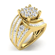 Diamond 2 Ct.Tw. Cluster Engagement Ring in 10K Yellow Gold