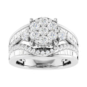 Diamond 2 Ct.Tw. Cluster Engagement Ring in 14K White Gold