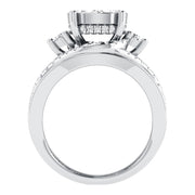 Diamond 2 Ct.Tw. Cluster Engagement Ring in 14K White Gold