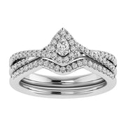 Pear and Round Diamond 1/2 Ct.Tw. Bridal Ring in 10K White Gold