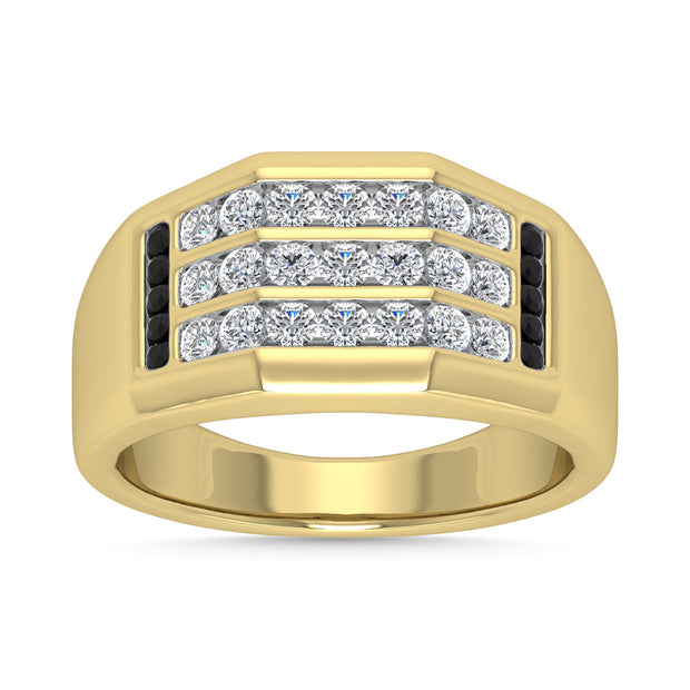 Diamond 3/4 Ct.Tw. Mens Fashion Ring in 14K Yellow Gold