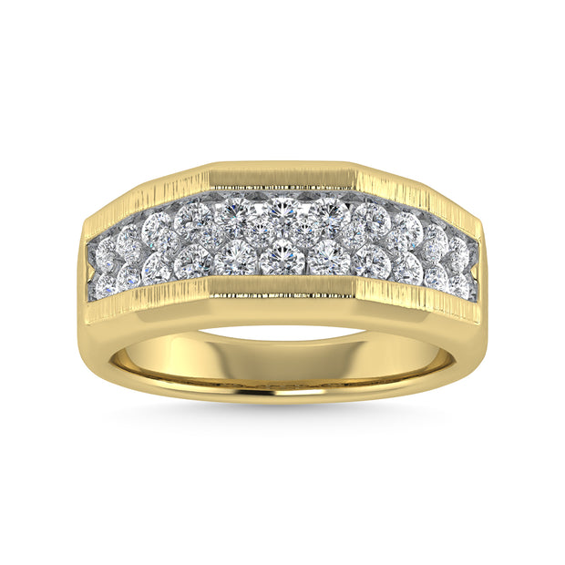 Diamond 1 Ct.Tw. Mens Fashion Ring in 14K Yellow Gold