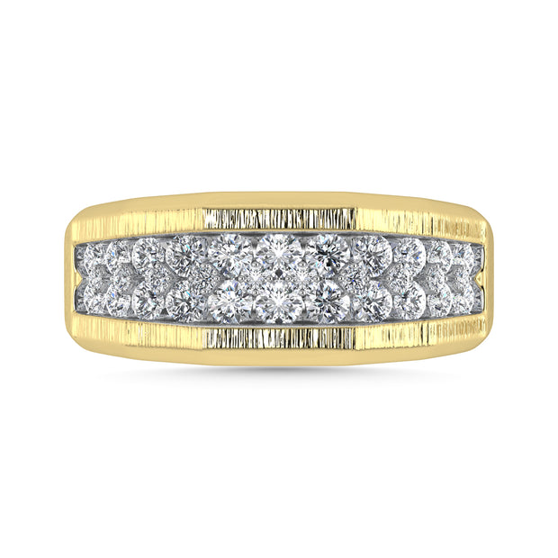 Diamond 1 Ct.Tw. Mens Fashion Ring in 14K Yellow Gold