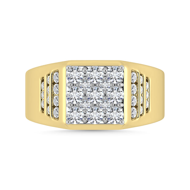 Diamond 1 Ct.Tw. Mens Fashion Ring in 14K Yellow Gold