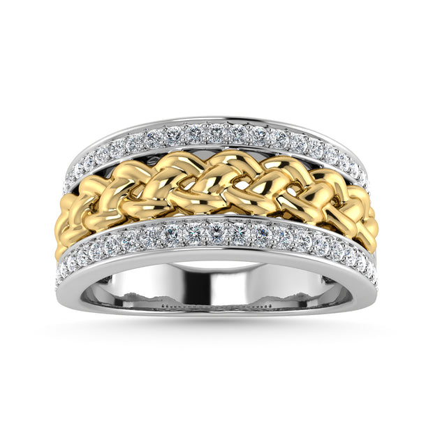 Diamond 1/3 Ct.Tw. Mens Band in 14K Two Tone