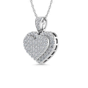 Diamond 1 Ct.Tw. Heart Pendants in 10K White Gold